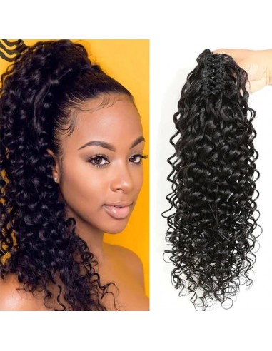 Coda di cavallo nera coda di cavallo con pinze naturali Remy Hair Deep Wave livraison et retour toujours gratuits