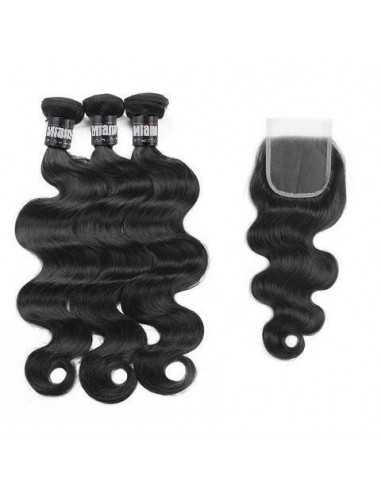 3 Paquets de Tissage  + Closure Body Wave de France