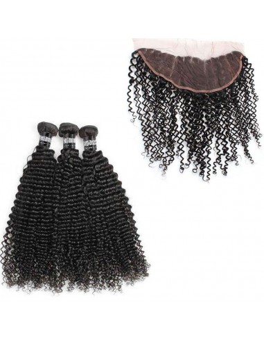 3 Paquets de Tissage + Lace Frontal Kinky Curly 13x4 online