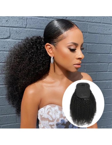 Schwarzer Pferdeschwanz Pferdeschwanz zum Remy Hair Afro Curly Kabel pas cher